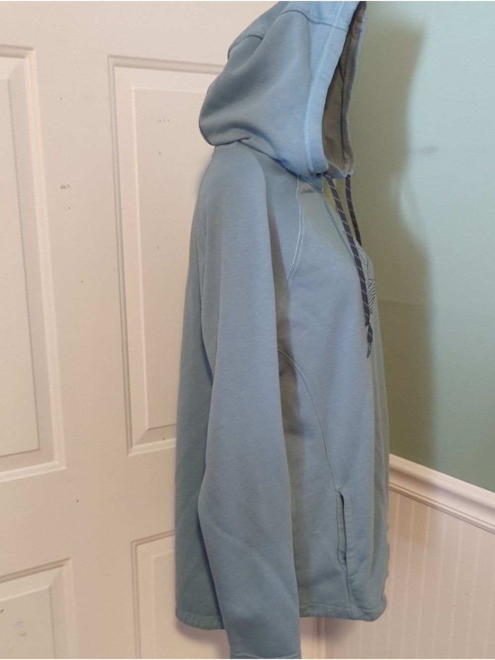 Columbia Men's Light Blue Fleece Hoodie Pullover Mountain Ski Snowboard Large - Picture 8 of 14
